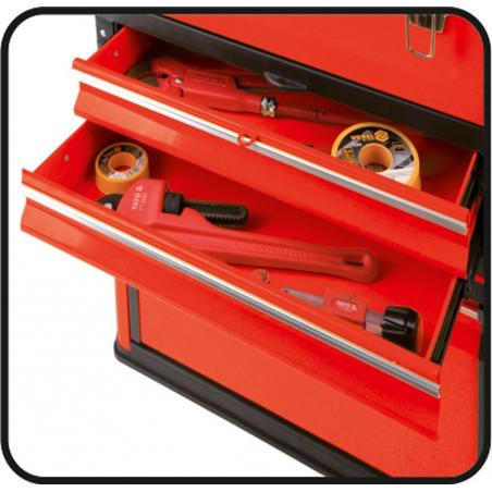 Yato YT-09108 pieza pequeña y caja de herramientas Metal Negro, Rojo