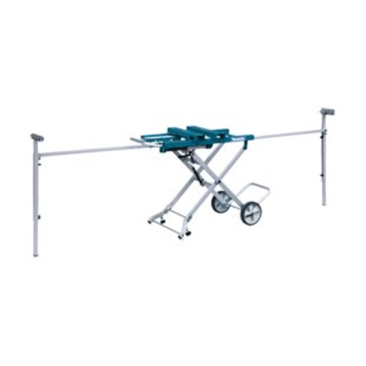 Soporte de trabajo móvil Makita DEAWST05 para ingletadoras con 4 patas y ruedas, Azul