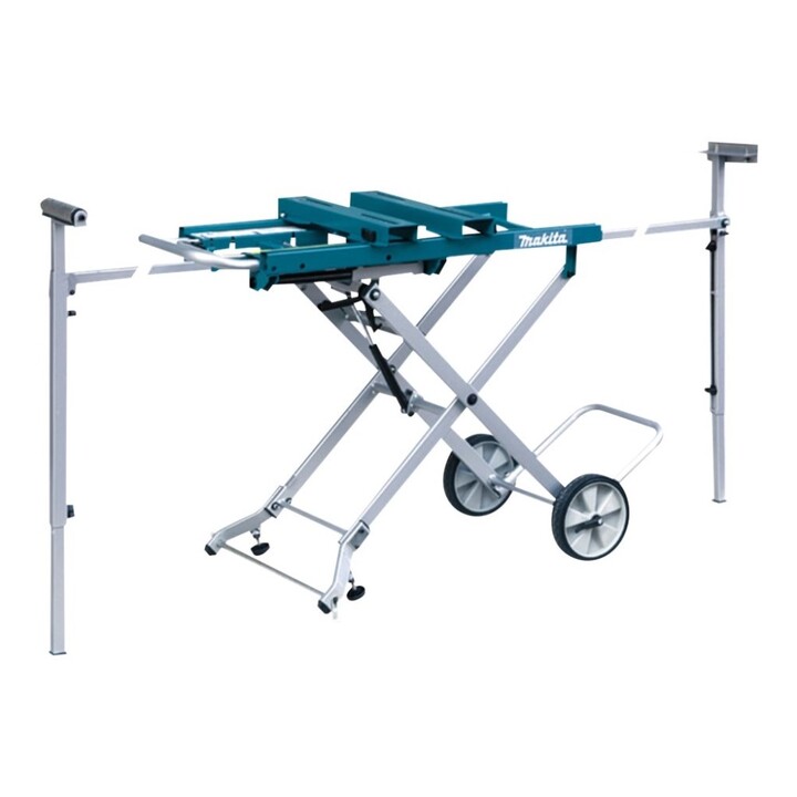 Soporte de trabajo móvil Makita DEAWST05 para ingletadoras con 4 patas y ruedas, Azul