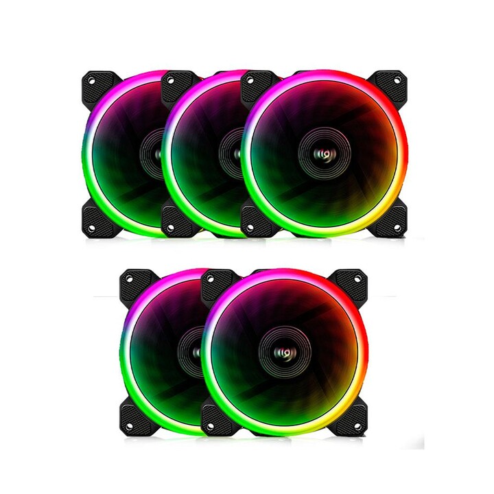 Darkflash DR12 Pro Gaming Case Fan / 120mm / A-Rgb / Confezione da 5 / Controller e telecomando inclusi
