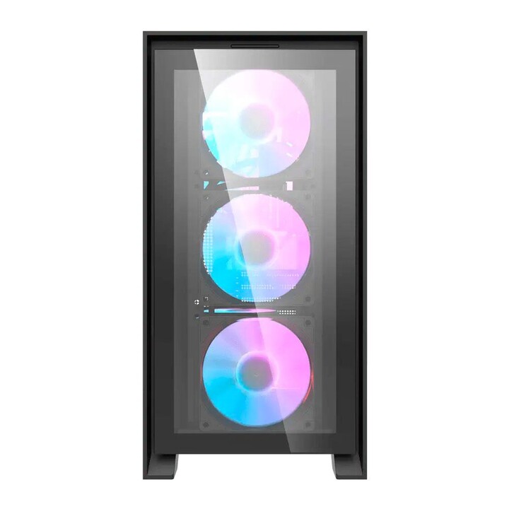 Darkflash DRX70 Gaming-Gehäuse Schwarz / ATX / Gehärtetes Glas / USB 3.0 / Typ-C / Inkl. 4 RGB-Lüfter