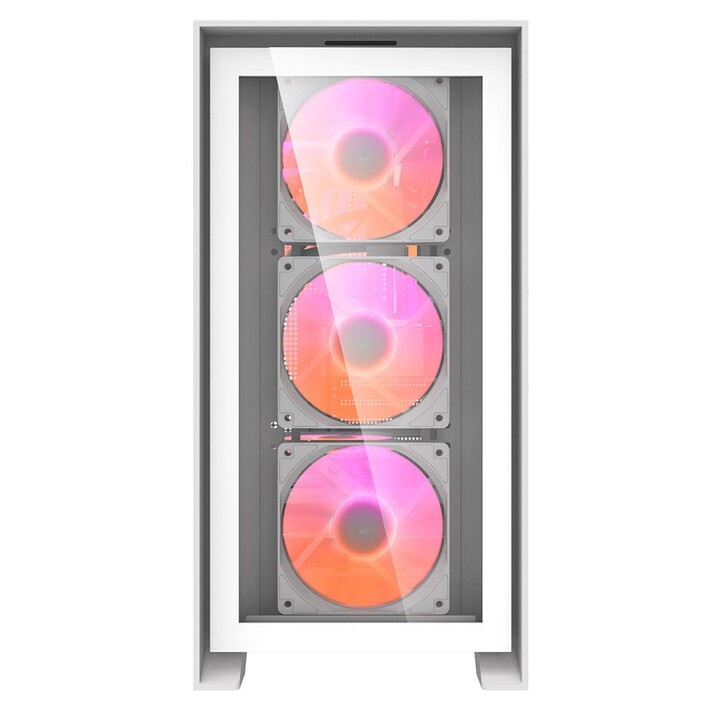 Gabinete Gamer Darkflash DRX70 Branco / ATX / Vidro Temperado / USB 3.0 / Inclui 4 Ventoinhas RGB