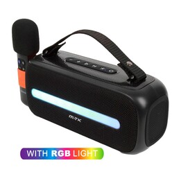 Bluetooth 5.3 Lautsprecher TF4202 / 24 W / 3600 mAh / LED-Leuchten / TWS / FM / MicroSD / USB / Schwarz / MTK / 0452022