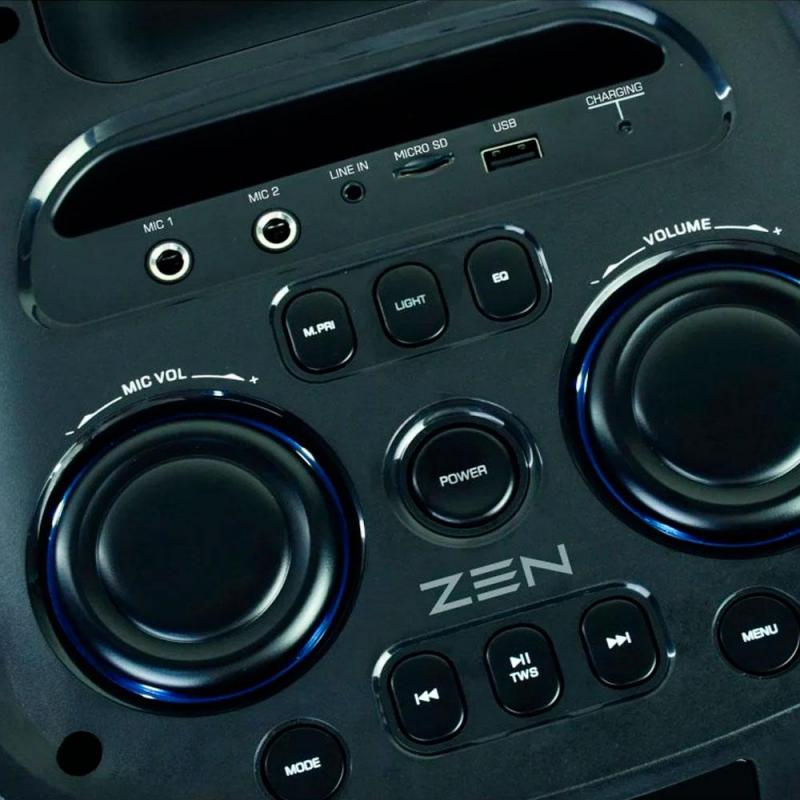 Altavoz Bluetooth 5.0 ZEN AERO / 350W PMPO / Iluminacion RGB / Aux / FM / Micro SD / 1x Microfono inalambrico / 3600Mah