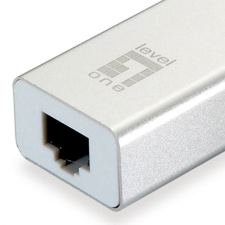 USB 3.0 to Gigabit Ethernet RJ45 Level One Adapter with USB 3.0 Hub