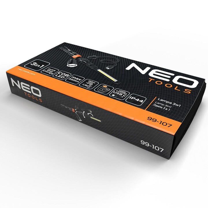 NEO 99-107 lampe 3 en 1 COB LED noire