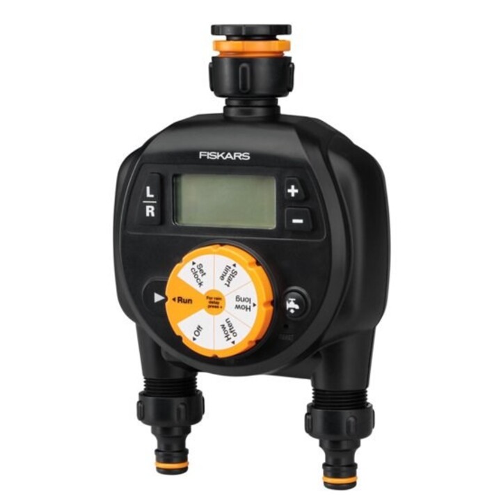 Fiskars 1054792 Timer per irrigazione digitale nero