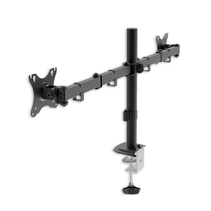 Unyka UK710102 Tischständer mit 2 verstellbaren und drehbaren Köpfen, 10-32 max. 10kg VESA max. 100x100