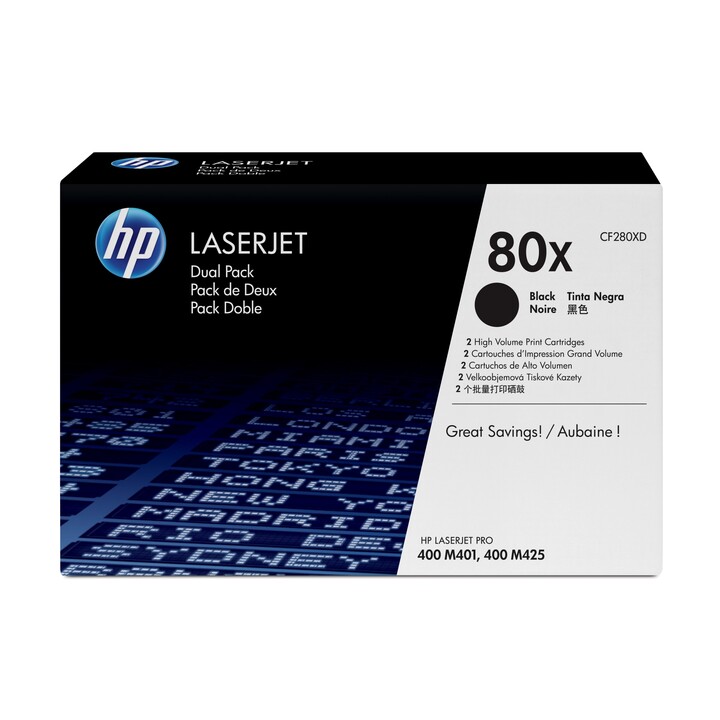 2er-Pack Original HP CF280XD Tonerkartuschen schwarz, 80x, 13.800 Seiten