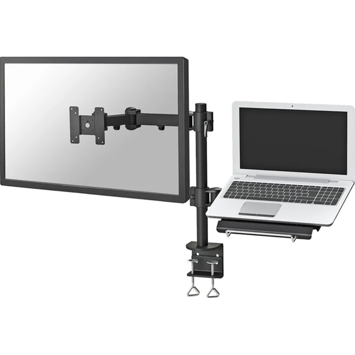 Neomounts FPMA-D960NOTEBOOK Monitor arm with laptop holder, 10-27 inch, 0-10 kg, black