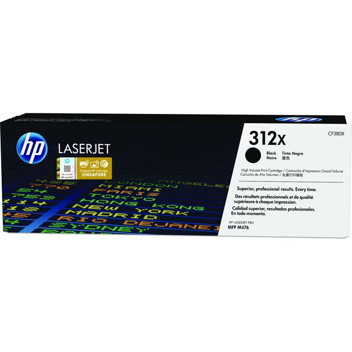 Cartucho de toner original preto HP CF380X 312 x 4.400 páginas