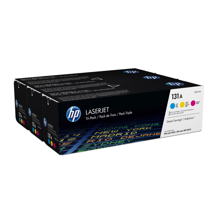 HP 131A Original Cyan/Magenta/Yellow Toner Pack, 1,800 Pages