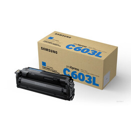 Original Samsung CLT-C603L cyan toner cartridge, 10,000 pages