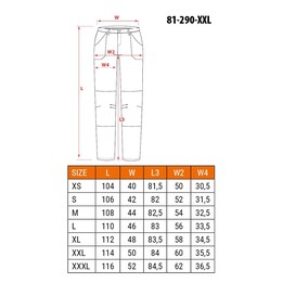 NEO tools 81-290-XXL pantalón protector Negro