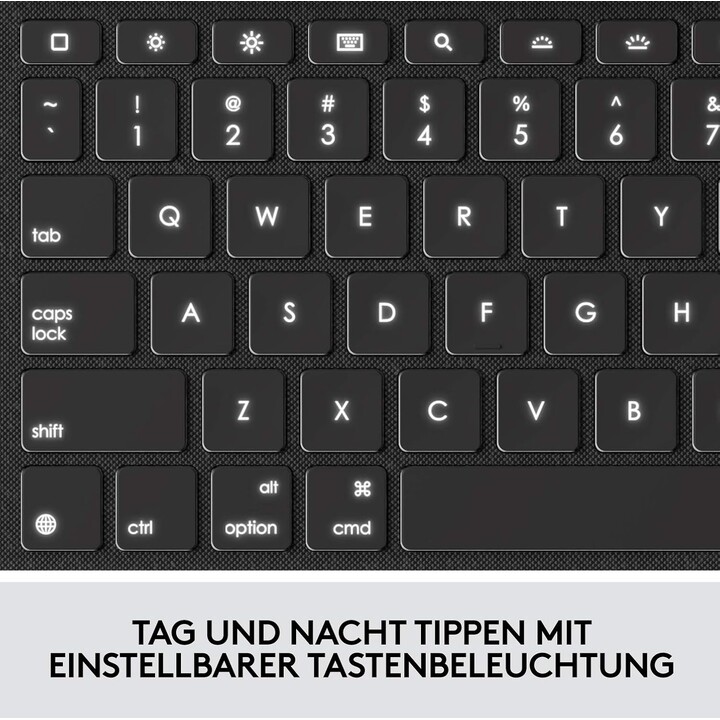 Logitech Touch Combo for iPad, keyboard case with trackpad, Smart Connector technology, Black (German Qwertz)