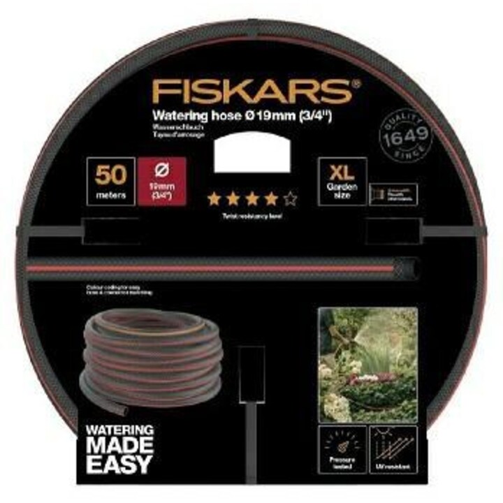 Fiskars 1027111 manguera de jardín 50 m Por encima del suelo Negro, Rojo