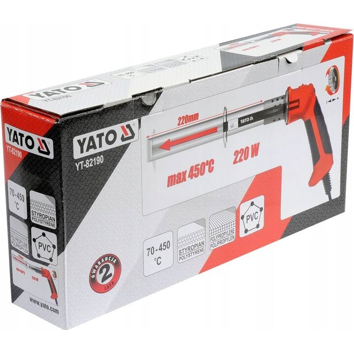 Yato YT-82190 pistola de calor Cuchilla térmica 450 °C 220 W Naranja, Acero