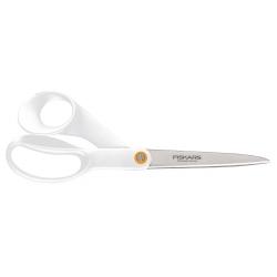 Fiskars F061200487 tijera de escritorio y manualidades Tijeras de oficina Corte recto Acero inoxidable, Blanco