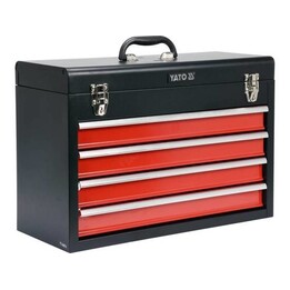 Yato YT-08874 Cassetta portautensili e minuteria in acciaio inox nero, rosso