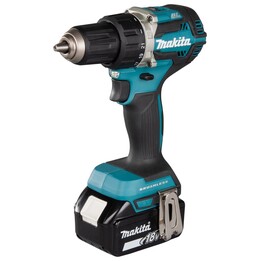 Makita DDF484RFJ, berbequim/aparafusadora sem escovas 18V LXT, tamanho compacto 2000 RPM, preto/azul