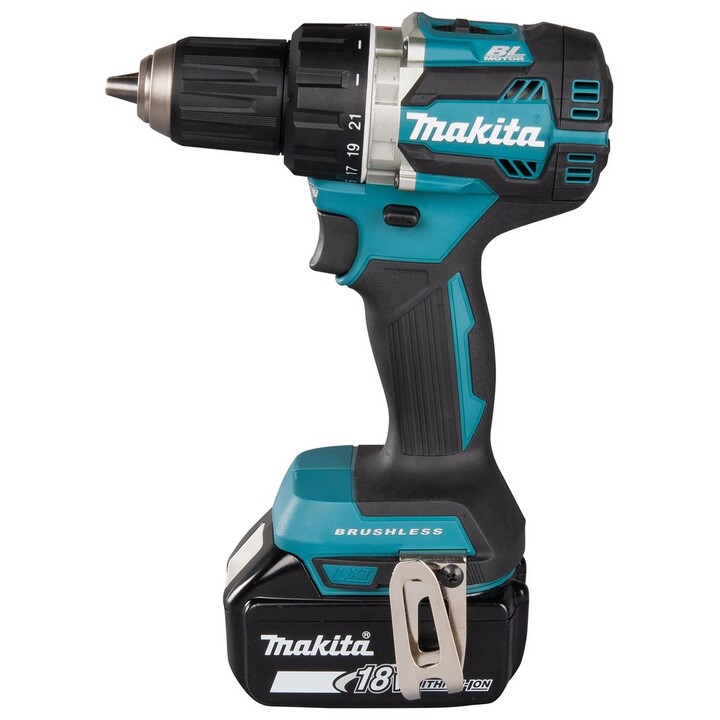 Makita DDF484RFJ, taladro atornillador sin escobillas 18V LXT, tamaño compacto 2000 RPM, negro/azul