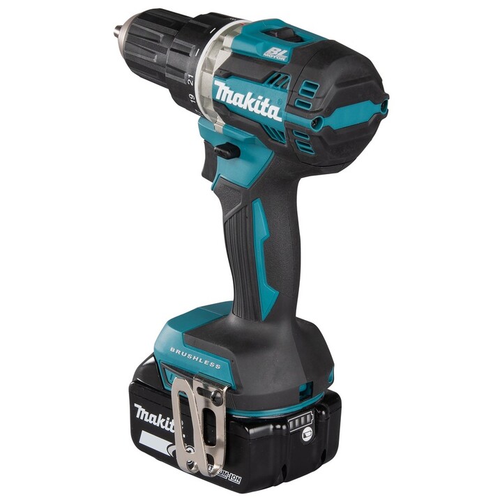Makita DDF484RFJ, taladro atornillador sin escobillas 18V LXT, tamaño compacto 2000 RPM, negro/azul