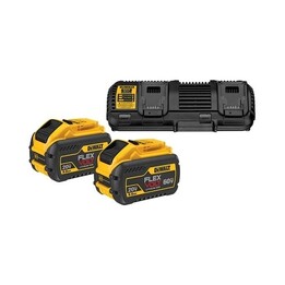 DeWALT DCB132X2 dual charger set with 2 XR FLEXVOLT 9.0 Ah batteries