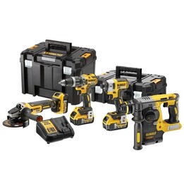 DeWALT DCK422P3T-QW, 18V XR 4-Tool Power Kit Combo, Professional Grade, Yellow/Black