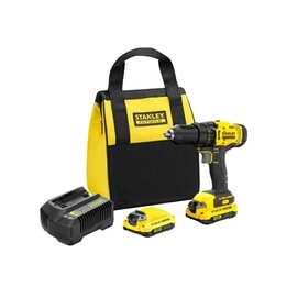 Stanley FMCD700C2S-QW, V20 Drill Driver, 50 Nm with Batteries and Carry Bag, Yellow