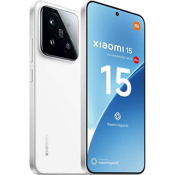 Xiaomi 15, 5G Smartphone, 12+256GB, cámara Leica 50mp, batería de 5240 mAh, 90W HyperCarge, Hyperai, Blanco