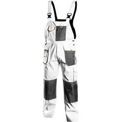 Pantaloni da lavoro con bavaglini, bianco, HD, taglia XL/56