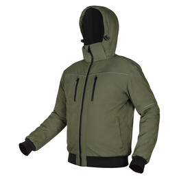 Insulated jacket with hood OUTDOOR, green, size M