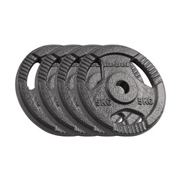 Conjunto de pesos em ferro fundido 4x5kg, furo 31mm, disco com alças, REBEL ACTIVE