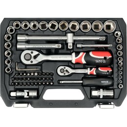 Yato YT-38782, Juego de vasos de impacto profesional, negro