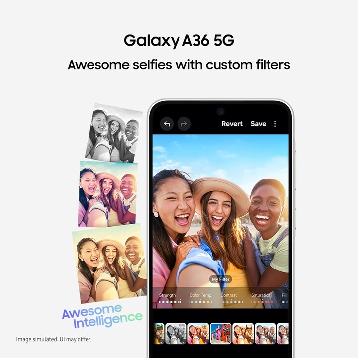 Samsung Galaxy A36 A366 5G, 6+128GB, 6,7 FHD+ Super AMOLED, Qualcomm Snapdragon 6 gen 3, 5000 mAh, blanco