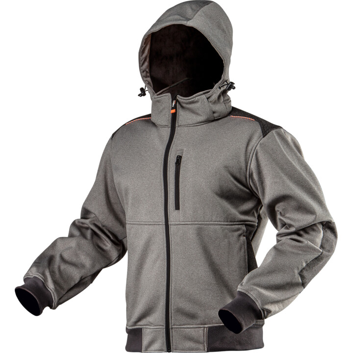 Softshell work jacket with detachable hood, size XL