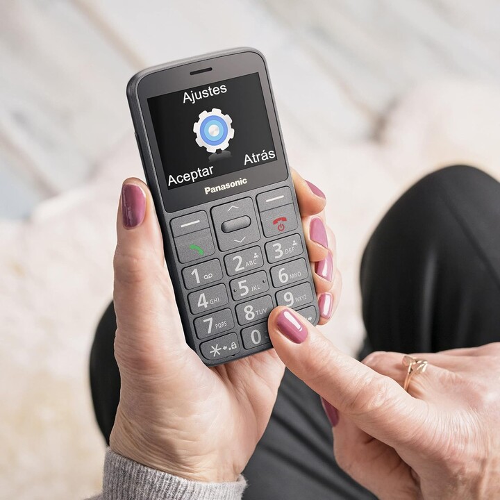 Panasonic KX-TU160ExB, SOS-Taste, große Hintergrundbeleuchtungsschlüssel, Kompatibilität für Hörgeräte, Bluetooth, Schwarz