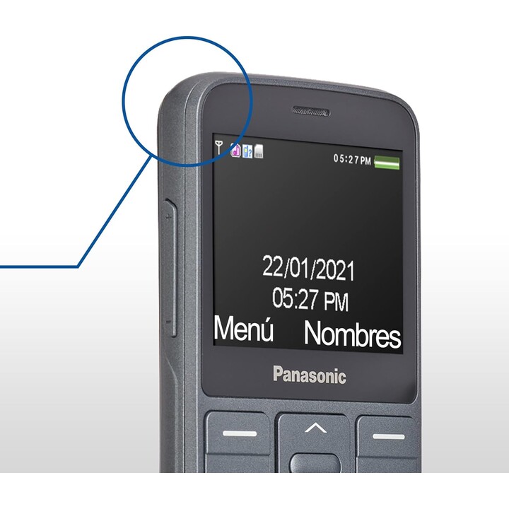 Panasonic KX-TU160ExB, SOS-Taste, große Hintergrundbeleuchtungsschlüssel, Kompatibilität für Hörgeräte, Bluetooth, Schwarz