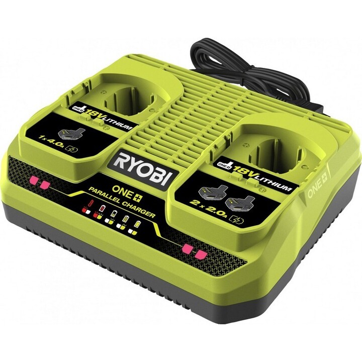 Caricabatterie per batterie 18V RYOBI con 2 porte