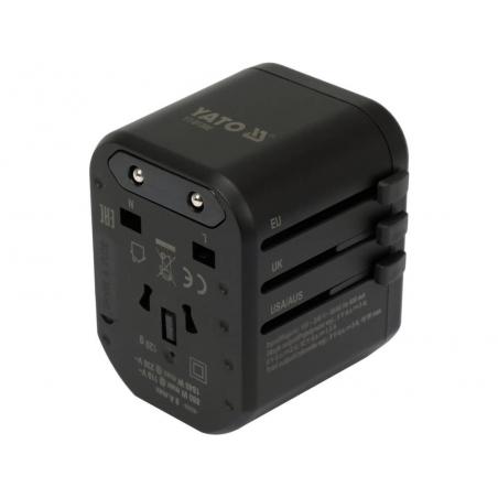 Yato YT-81300 cargador de dispositivo móvil Universal Negro Corriente alterna Carga rápida Interior