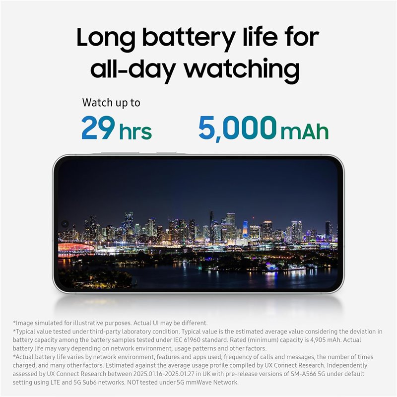 Samsung Galaxy A56 A566 5G, 8 + 256 Go, 6,7 FHD + Super AMOLED, EXYNOS 1580, 5000 MAH, Android 15, gris clair