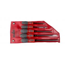 Screwdriver set of 5 pieces: 4 flat, 1 cross