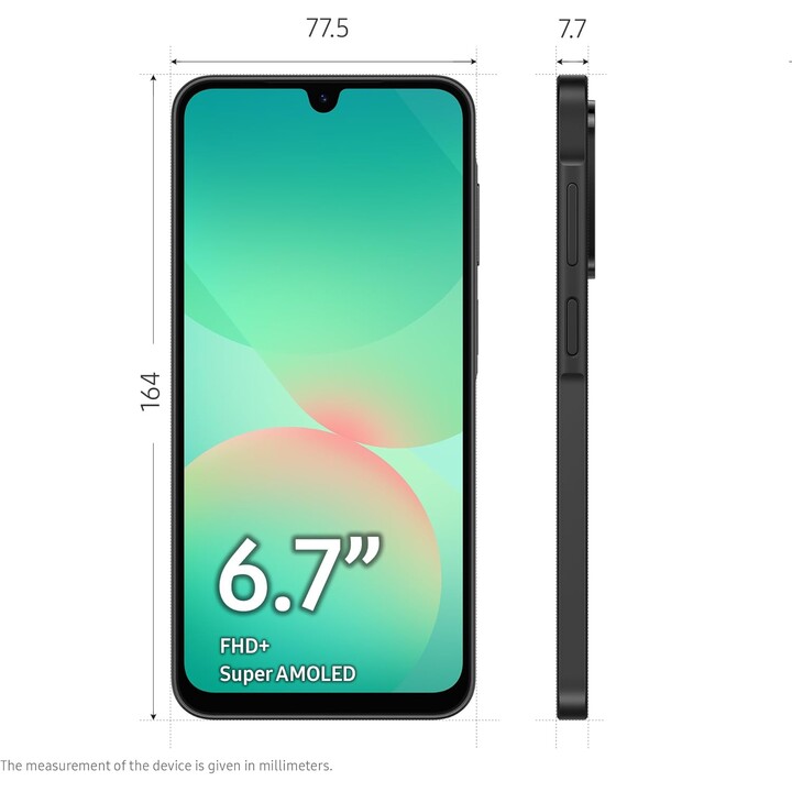 Samsung Galaxy A26 A266, 6+128GB, smartphone 5G, intelligenza fantastica, fotocamera da 50 MP, nero