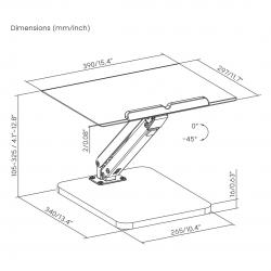Soporte de escritorio Maclean para monitor u ordenador portátil, resorte de gas, para estar de pie o sentado, negro, MC-493