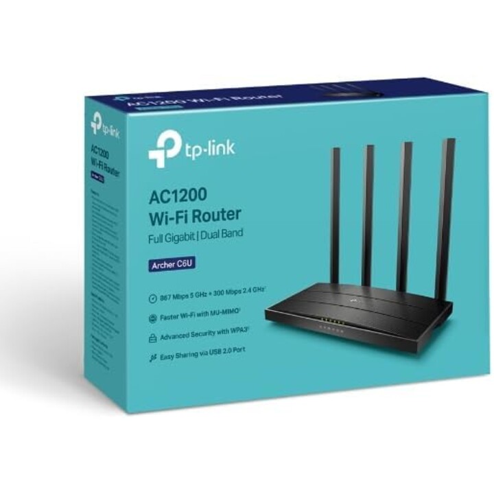 TP-LINK Archer C6U routeur sans fil Gigabit Ethernet Bi-bande (2,4 GHz / 5 GHz) Noir
