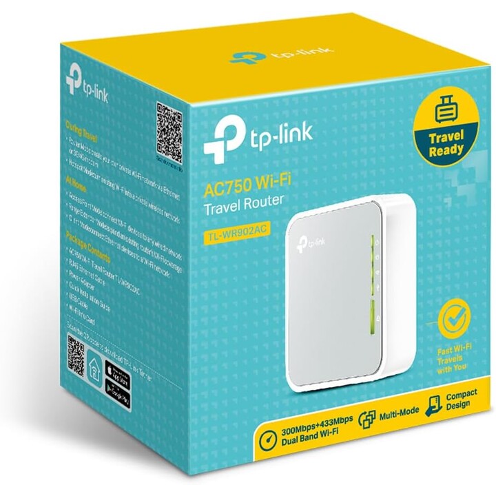 TP-LINK TL-WR902AC WLAN-Router Schnelles Ethernet Dual-Band (2,4 GHz/5 GHz) 3G 4G Weiß