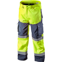 Pantaloni da lavoro ad alta visibilità softshell, giallo, taglia M