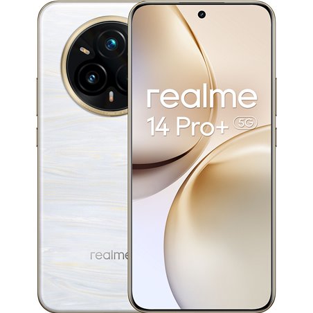 Realme 14 Pro+, 12+512 GB, 6.83 Pantalla, 3ra generación Qualcomm Snapdragon® 7s, 6000 mAh, 6000 mAh, blanco