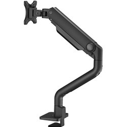 Brazo para monitor Neomounts DS70S-950BL1 de 17 a 49 pulgadas, resorte de gas, Topfix, tope de 180°, negro
