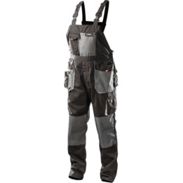 NEO TOOLS 81-240-XL Pantaloni da lavoro con pettorina grigi XL/56
